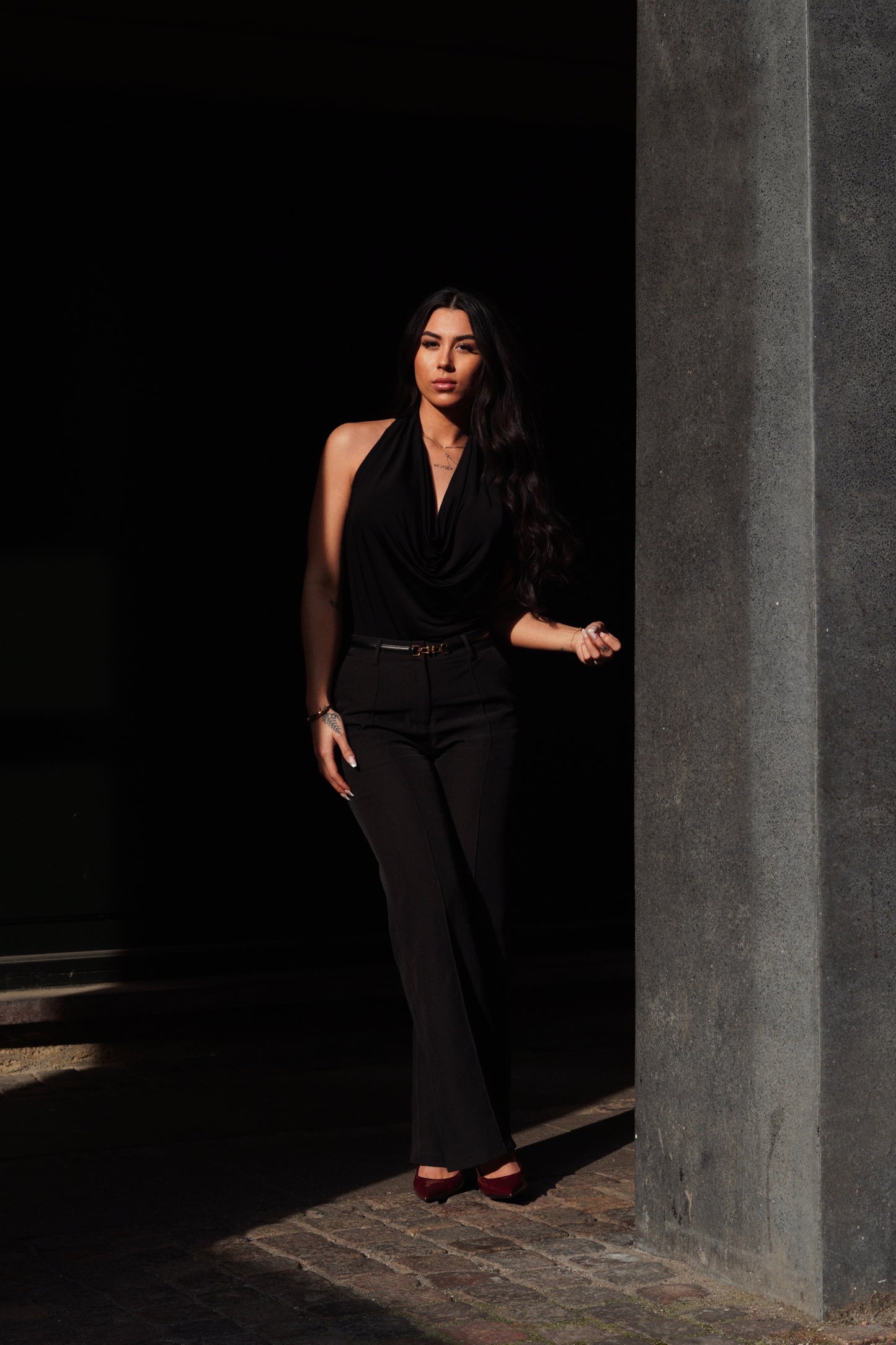 Backless top - Halterneck top med åben ryg
